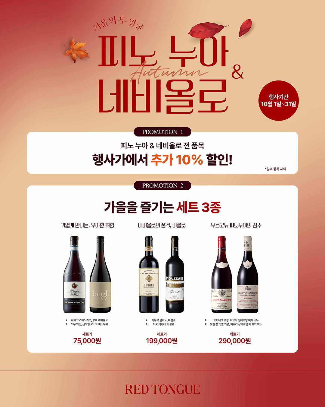 가을의 두 얼굴 <피노 누아 & 네비올로> 프로모션